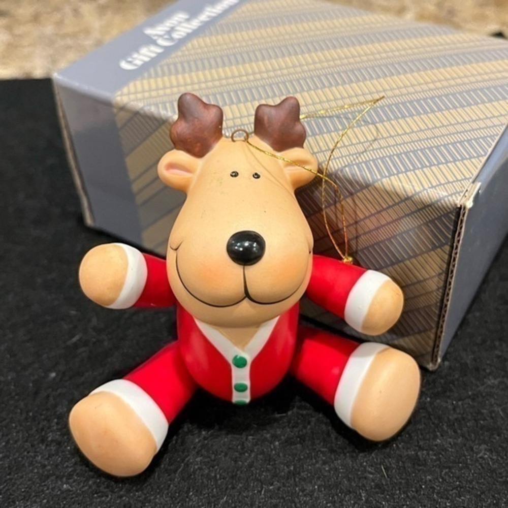 Avon Reindeer Santa and Friends Action Ornament Collection - Picture 1 of 8